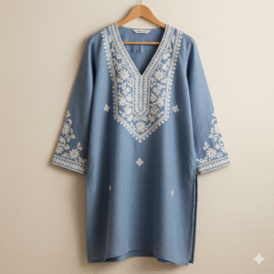 The Celestial Blue Embroidered Tunic
